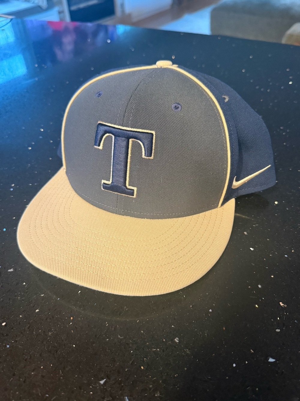 Nike Navy and Tan UBuntU Baseball Cap with Raised 'T' Logo